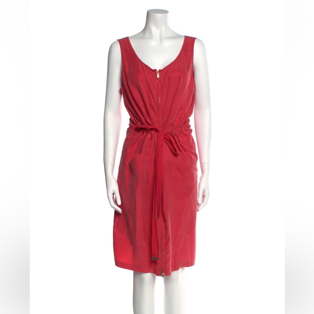 Marc Jacobs Red Sleeveless V-Neck Midi Sundress